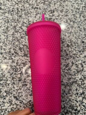 Starbucks Hot Pink Textured Studded Tumbler with Straw